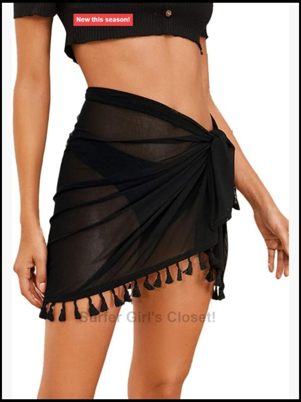 Sheer Beach Swimwear Cover Up Wrap Mini Skirt